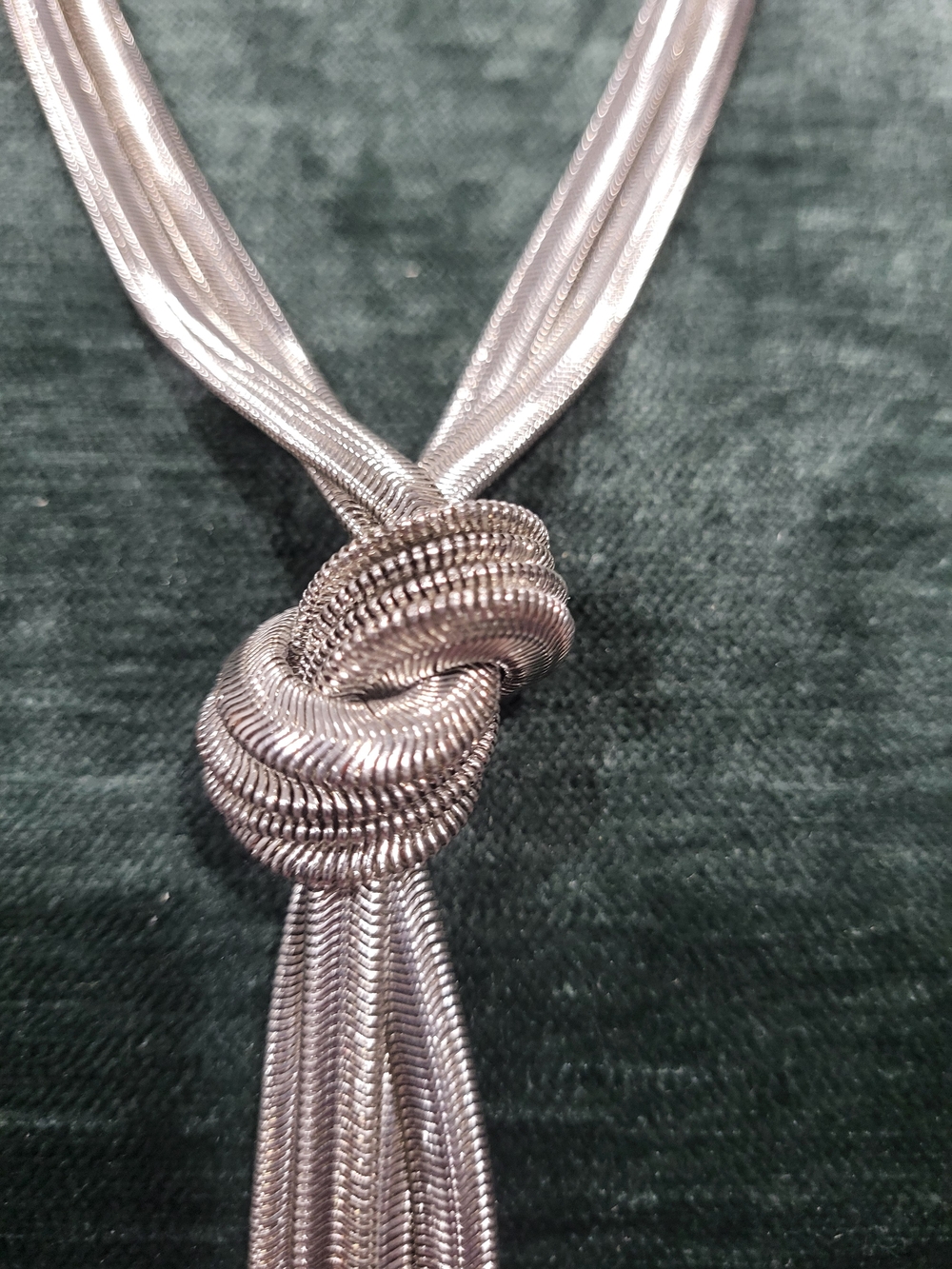 INC International Concepts STAINLESS Silver-Tone Knotted Pendant Necklace